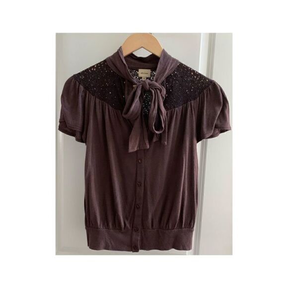 Ella Moss Button-down Cardigan W/ Bow-tie - Picture 1 of 3